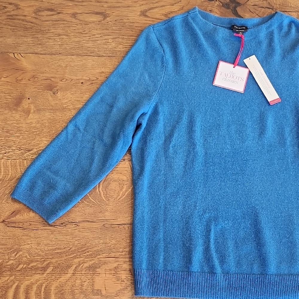 100% Cashmere Blue Sweater - Picture 2 of 4
